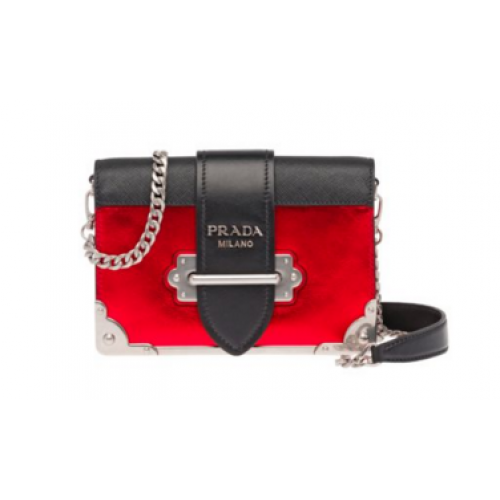 Prada Cahier Kalbsledertasche 1BH018 rot
