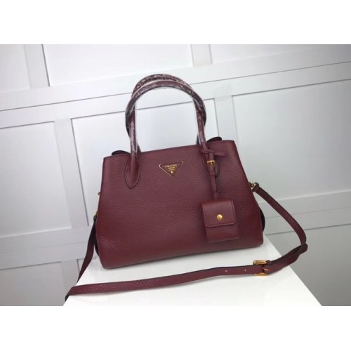 Prada Kalbsledertasche 1127 Burgund