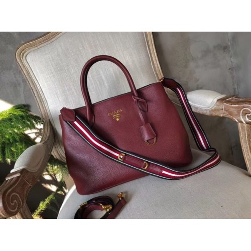 Prada Kalbsledertasche BN1579 Burgund