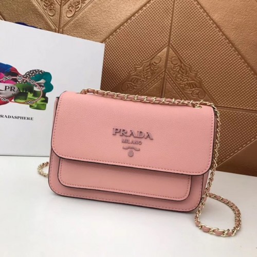 Prada Schultertasche aus Kalbsleder 3011 rosa