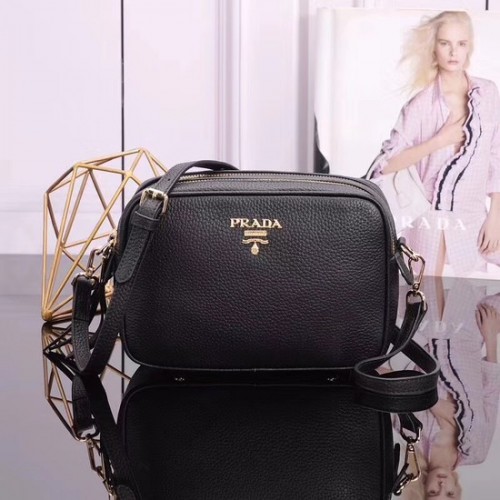 Prada Kalbsleder Schultertasche 1BH082 schwarz