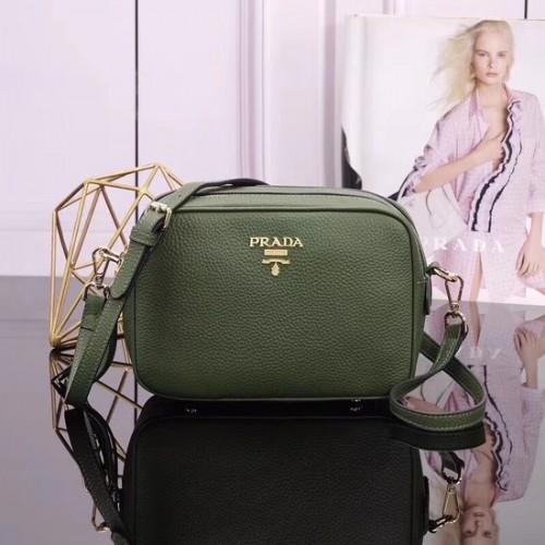 Prada Kalbsleder Schultertasche 1BH082 grün