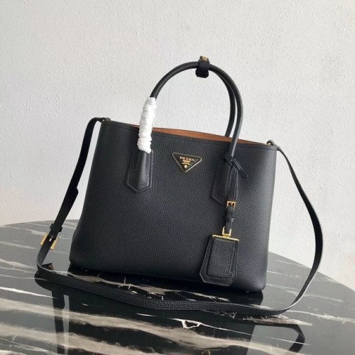 Prada Hirschledertasche 1BG008 schwarz&rbraun