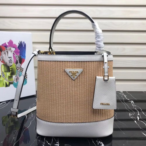 Prada Double Medium Tasche 1BA210 Weiß
