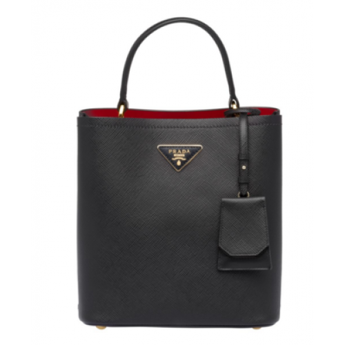 Prada Double Saffiano Ledertasche 1BA212 schwarz