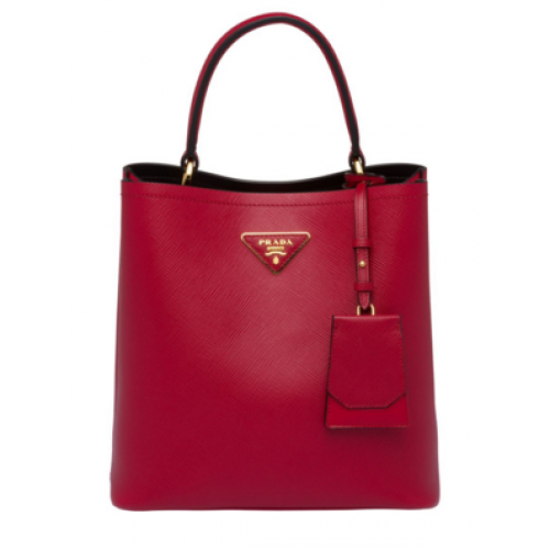 Prada Double Saffiano Ledertasche 1BA212 rot