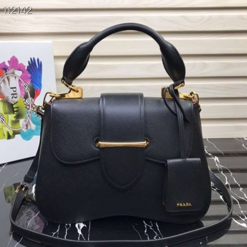 Prada Embleme Tasche aus Saffiano-Leder 1BN005 schwarz