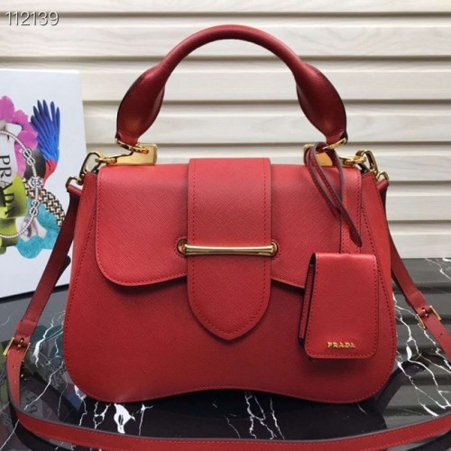 Prada Embleme Tasche aus Saffiano-Leder 1BN005 rot