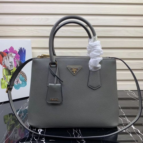 Prada Galleria Saffiano Ledertasche 1BA232 Grau