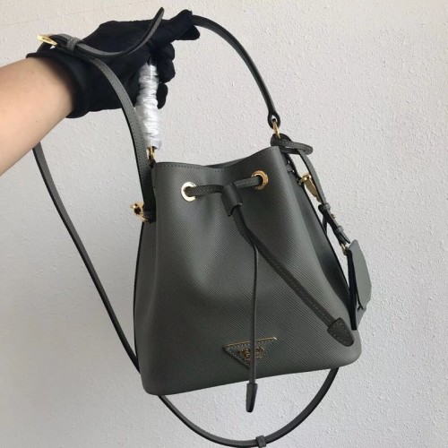 Prada Galleria Tasche aus Saffiano-Leder 1BE032 Grau