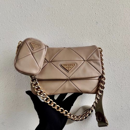 Prada Gaufre Schultertasche aus Nappaleder 1BD292A Kekse