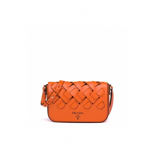 Prada Leder Prada Tress Umhängetasche 1BD246 orange
