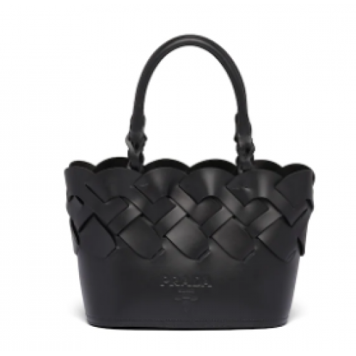 Prada Leder Tress Tote 1BG318 schwarz