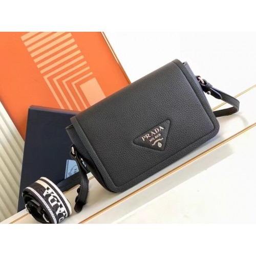 Prada Ledertasche mit Schulterriemen 1DB443 schwarz