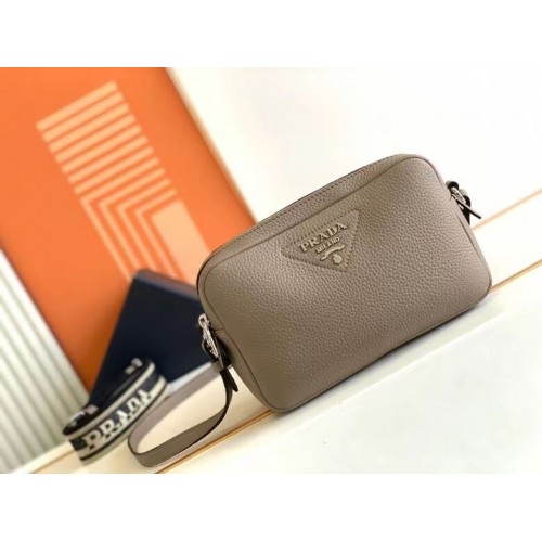 Prada Ledertasche mit Schultergurt 1DB820 grau