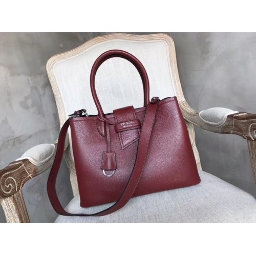 Prada Lederhandtasche 1BG148 Burgund