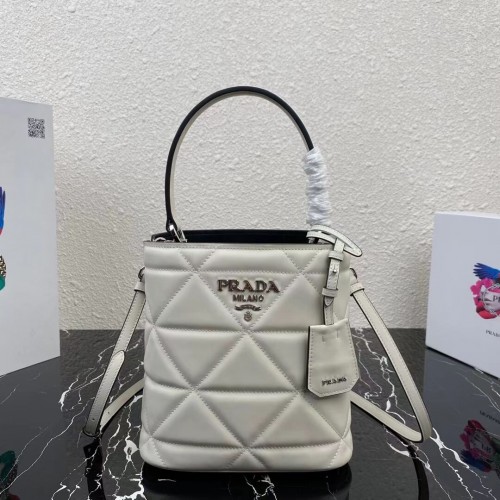 Prada Nappaleder Prada Spectrum Tote 1BG319 weiß