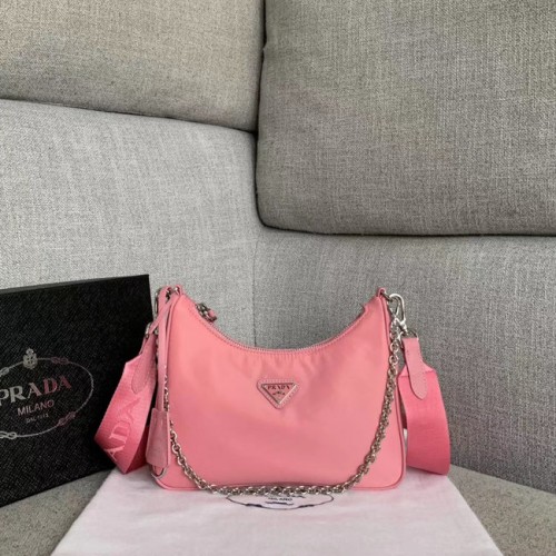 Prada Re-Edition 2005 Nylon Umhängetasche 1BH204 rosa
