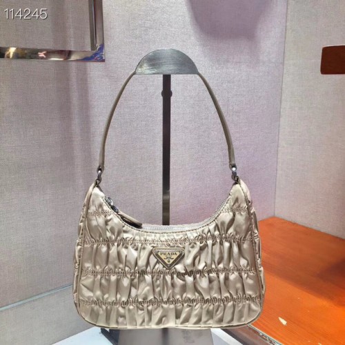 Prada Mini-Tasche aus Nylon und Saffiano-Leder 1NE204 apricot