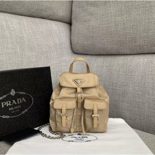 Prada Nylon-Mini-Rucksack 1BH029 apricot