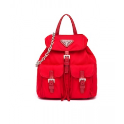 Prada Nylon-Mini-Rucksack 1BH029 rot
