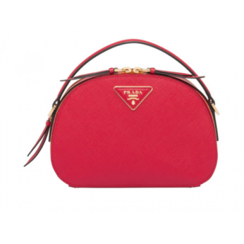 Prada Odette Tasche aus Saffiano-Leder 1BH123 rot