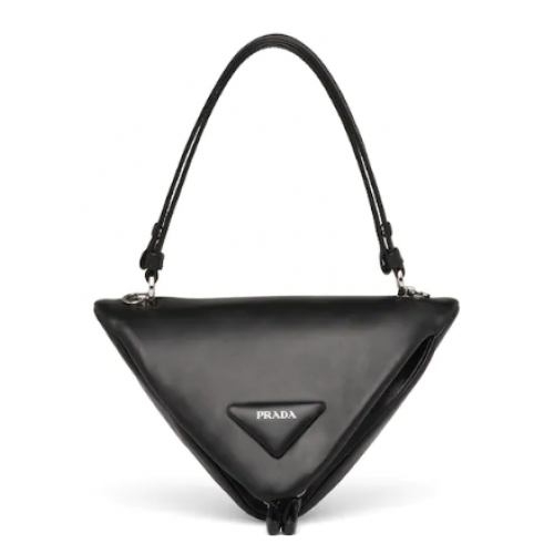 Prada Gepolsterte Handtasche aus Nappaleder 3BA315 schwarz