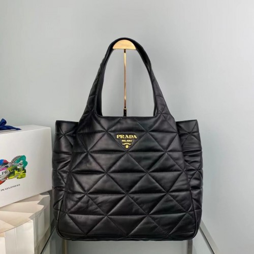 Prada gepolsterte Nappa-Tragetasche 1NG599 schwarz