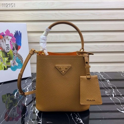 Prada Panier kleine Original Saffiano Tasche 1BA217 Braun