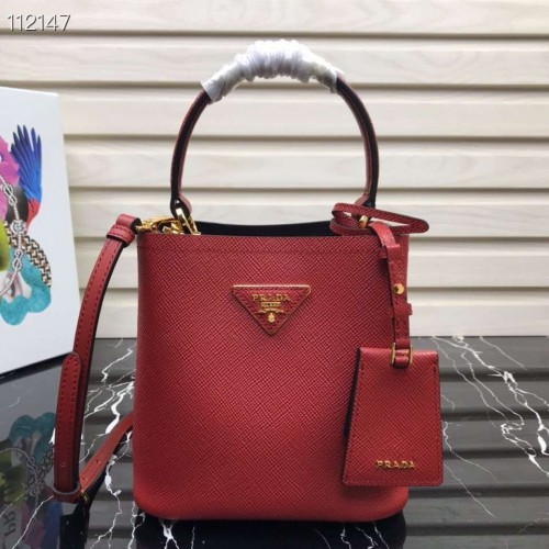 Prada Panier kleine Original Saffiano Tasche 1BA217 Rot