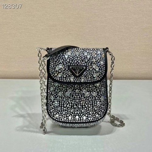 Prada Prada Kristall-Minitasche 1BH185 schwarz
