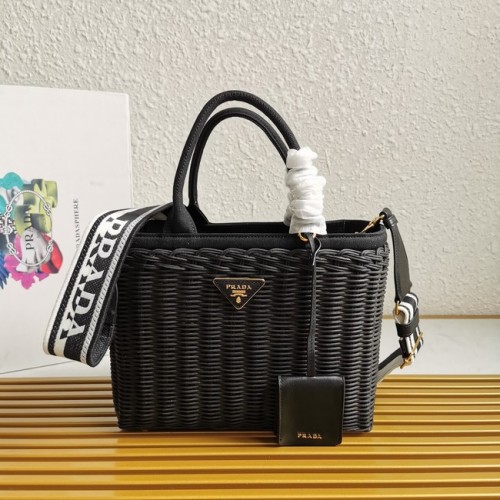 Prada Raffia Tragetasche 1BG835 schwarz
