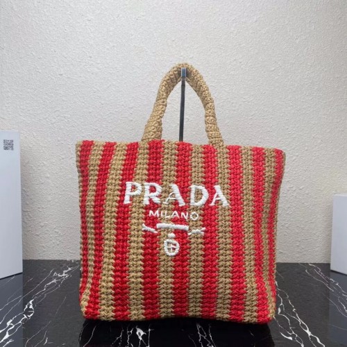 Prada Bast Tragetasche 1NE229 rot