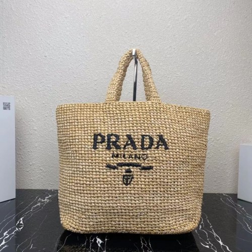 Prada Bast Tragetasche 1NE229 hellbraun