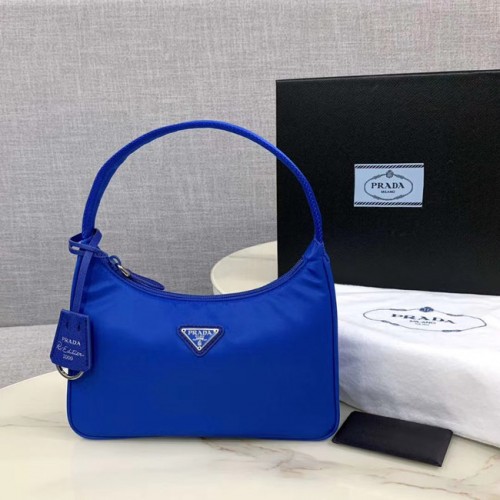 Prada Re-Edition 2000 Nylon-Minitasche 1NE515 Elektrooptisches Blau