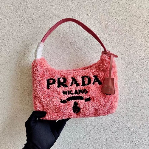 Prada Re-Edition 2000 Frottee-Minitasche 1NE515 rosa