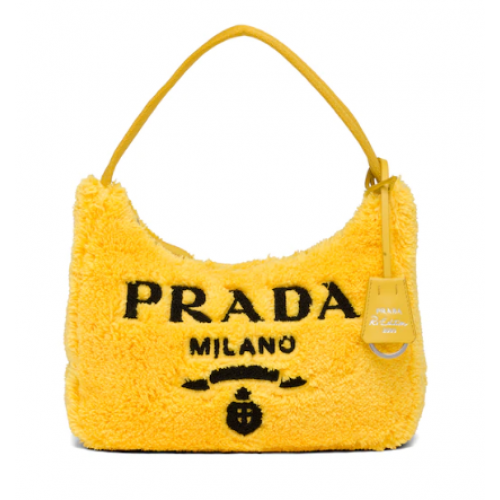 Prada Re-Edition 2000 Frottee-Minitasche 1NE515 gelb