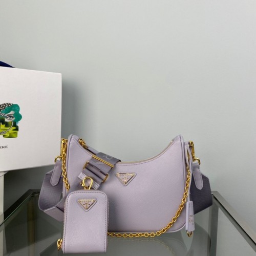 Prada Re-Edition 2005 Saffiano Umhängetasche 1BH204 Lavendel