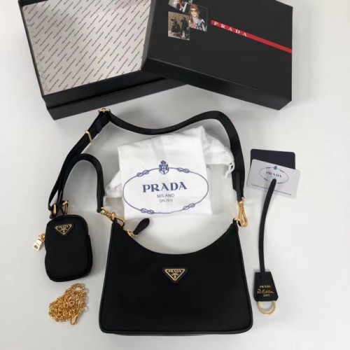 Prada Re-Edition Nylon Umhängetasche 1BH204 schwarz