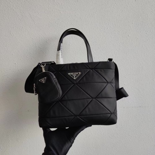 Prada Umhängetasche aus Re-Nylon und Saffiano-Leder 1AG380 schwarz