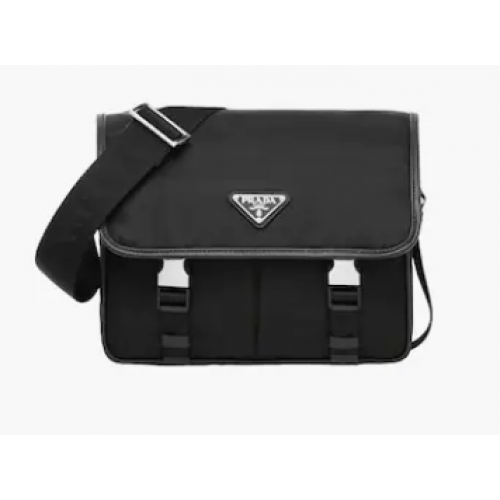 Prada Umhängetasche aus Re-Nylon und Saffiano-Leder 2VD769 schwarz