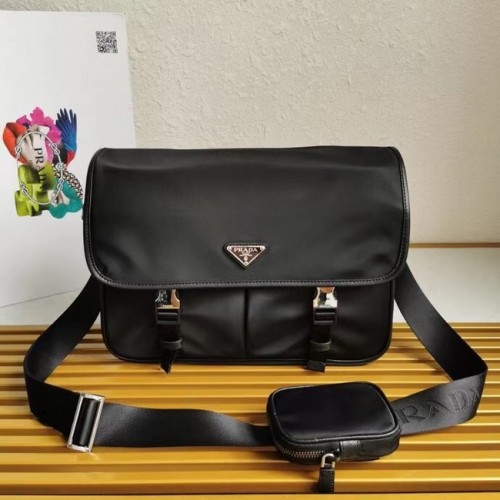 Prada Umhängetasche aus Re-Nylon und Saffiano-Leder 2XD770 schwarz