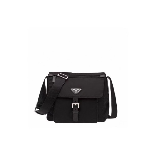 Prada Umhängetasche aus Re-Nylon und Saffiano-Leder BD8994 schwarz
