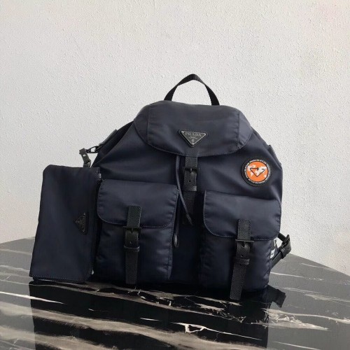 Prada Re-Nylon Rucksack 1BZ811 schwarz&orange