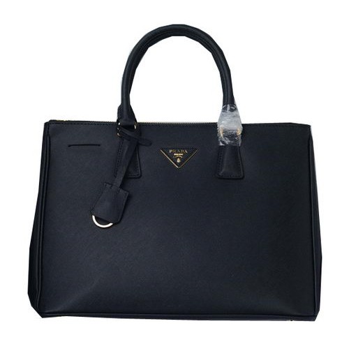 Prada Saffiano Kalbsleder Einkaufstasche PBN1786 Schwarz