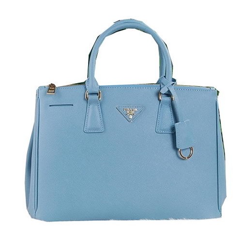 Prada Saffiano Kalbsleder Einkaufstasche PBN2274 Himmelblau