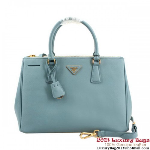 Prada Saffiano Leder 33CM Tragetasche BN2274 Hellblau