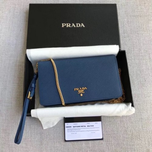 Prada Minitasche aus Saffiano-Leder 1HZ029 blau