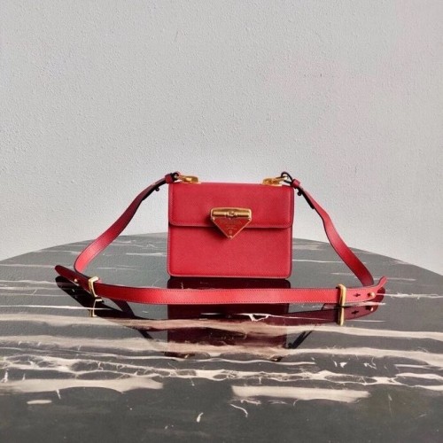Prada Saffiano-Leder Prada Symbole Tasche 1BD270 rot