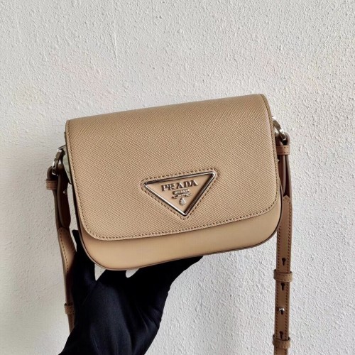 Prada Mini-Schultertasche aus Saffiano-Leder 2BD249 apricot